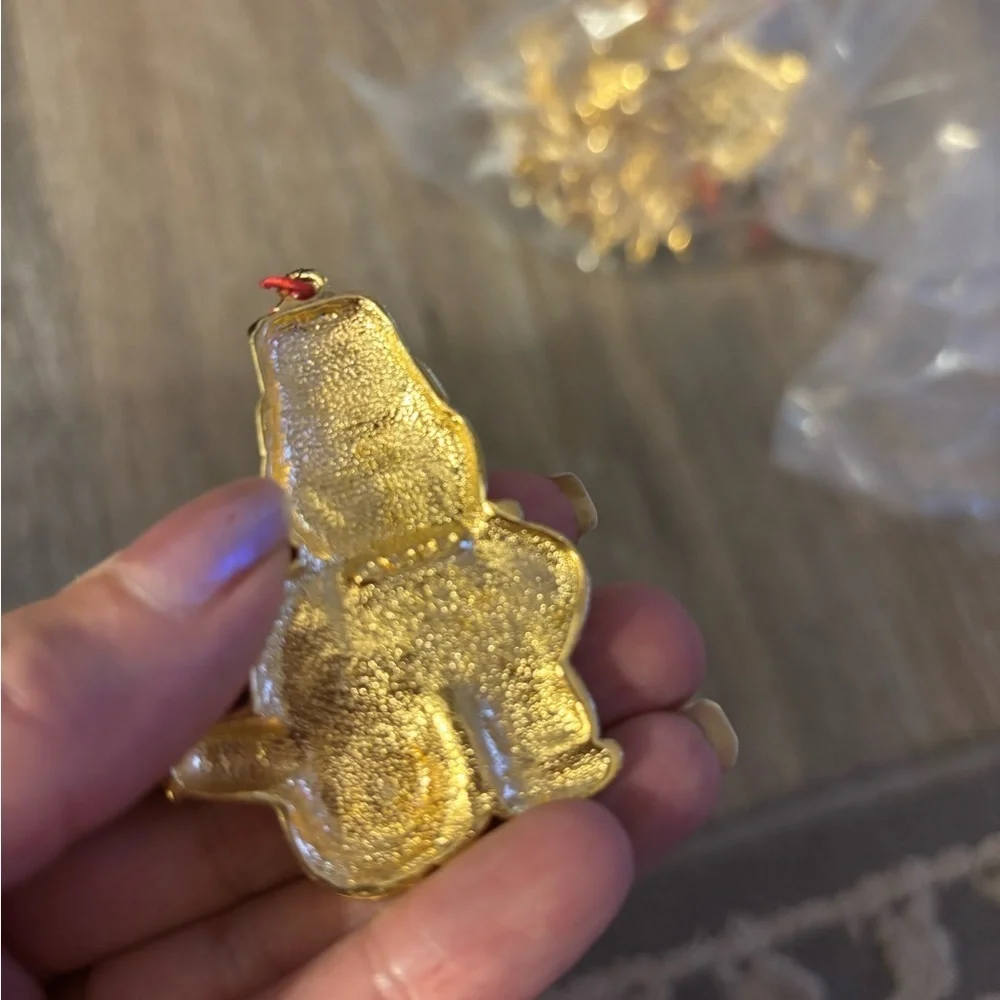 Gold Tone Vintage Gerry’s Metal Christmas Ornaments Set of 10